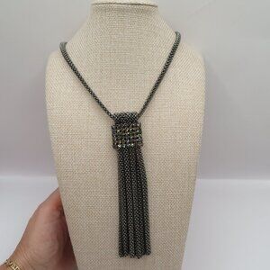 Melania Trump Metallic Black Crystal Necklace